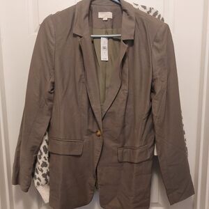 LOFT Green Blazer Lightweight Suit Jacket